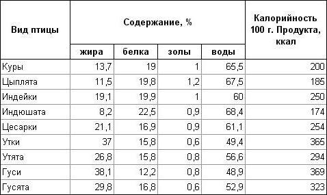 Состав мяса птицы Состав мяса птицы
